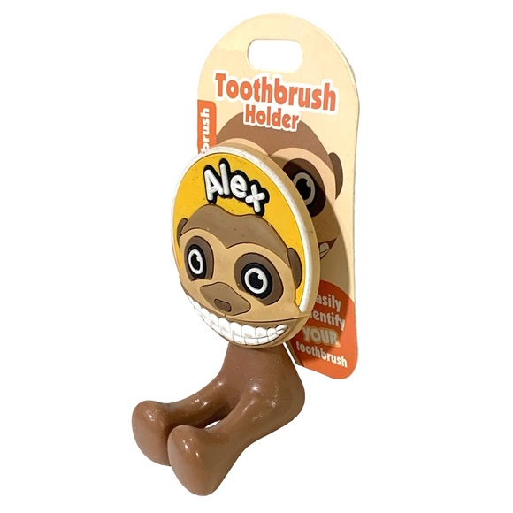 Happy Smiles Personalized Kids Toothbrush Holder Alex Monkey - Picture 3 of 4